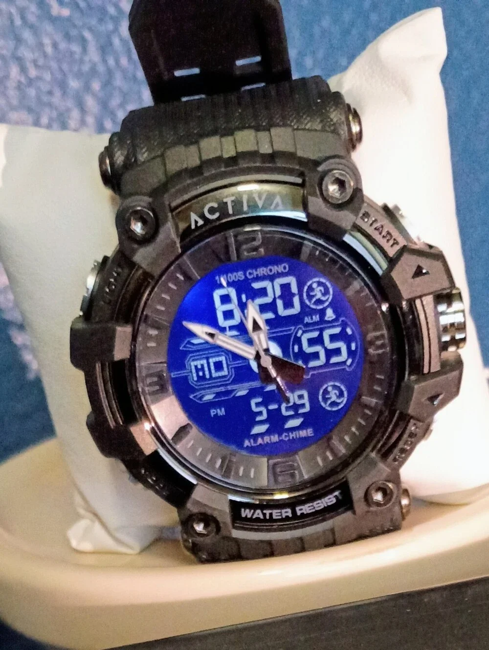 Brand New Activa By Invicta Black Watch with Blue Digital Dial